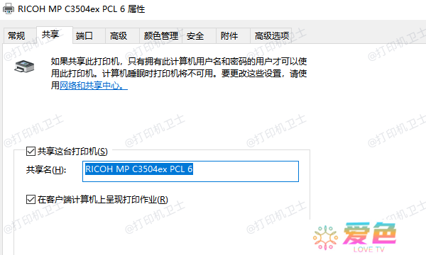 启用打印机共享功能