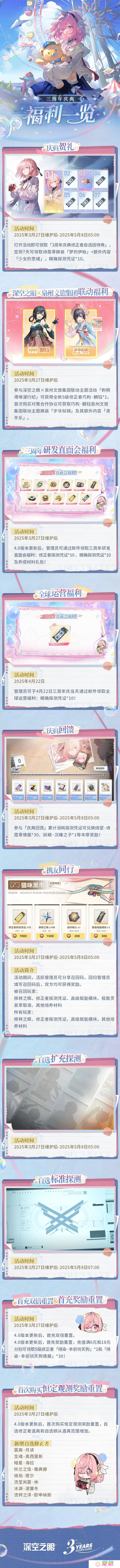 深空之眼三周年庆典福利一览