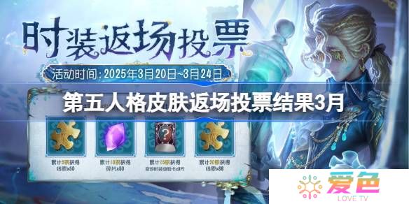 第五人格皮肤返场投票结果3月-第五人格返场皮肤有哪些
