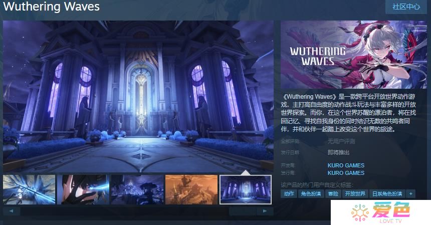 开放世界动作游戏《鸣潮》Steam页面上线 发售日待定