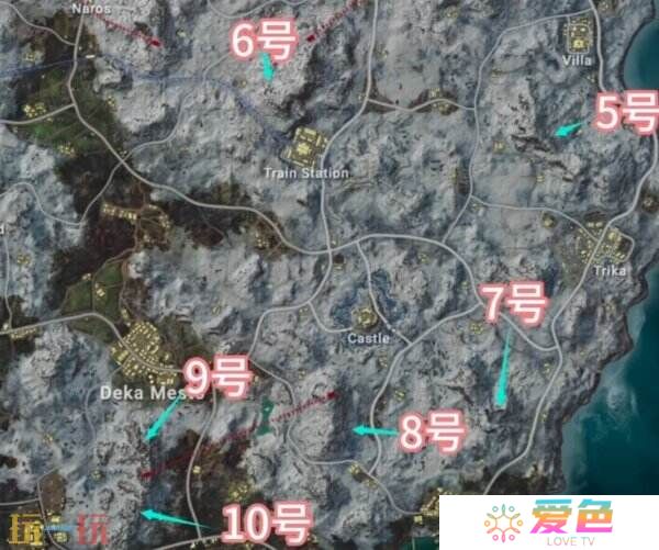 PUBG维寒迪熊洞位置大全 雪地熊洞分布高清大图