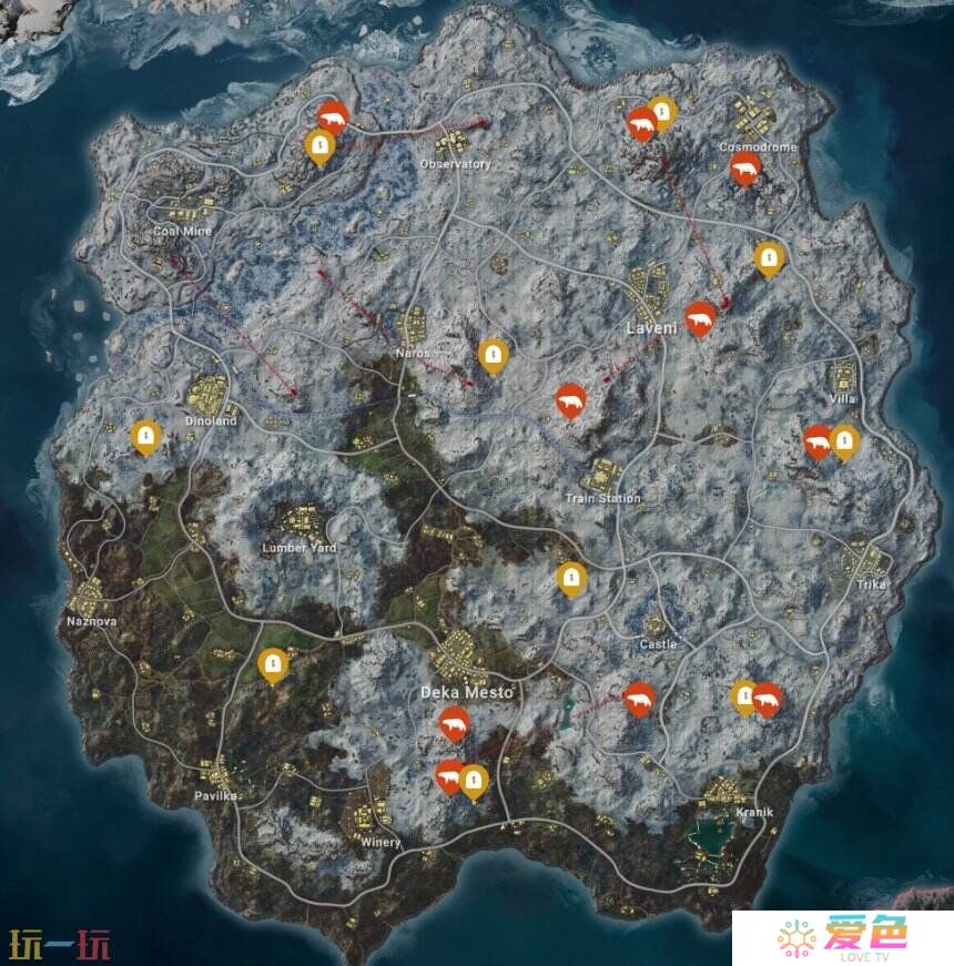 PUBG雪地图保安室位置图大全 维寒迪安全门分布图